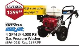 Princess Auto 4 GPM @ 4,000 PSI Gas Pressure Washer offer