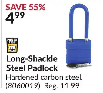 Princess Auto Long-Shackle Steel Padlock offer