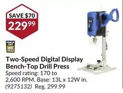 Princess Auto Two-Speed Digital Display Bench-Top Drill Press offer