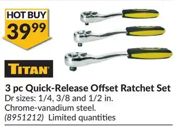 Princess Auto 3 pc Quick-Release Offset Ratchet Set offer
