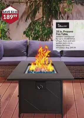 Princess Auto 28 in. Propane Fire Table offer