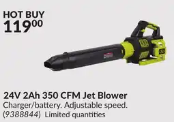 Princess Auto 24V 2Ah 350 CFM Jet Blower offer