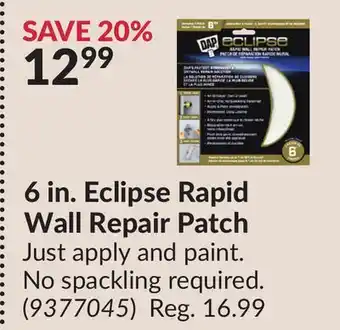 Princess Auto 6 in. Eclipse Rapid Wall Repair Patch offer