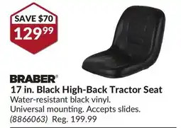 Princess Auto 17 in. Black High-Back Tractor Seat offer