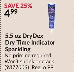Princess Auto 5.5 oz DryDex Dry Time Indicator Spackling offer