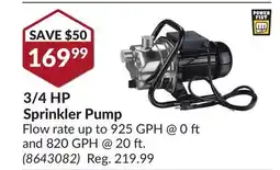 Princess Auto 3/4 HP Sprinkler Pump offer