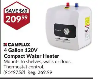 Princess Auto 4 Gallon 120V Compact Water Heater offer