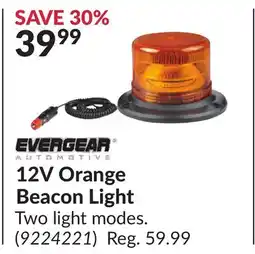 Princess Auto Evergear 12V Orange Beacon Light offer