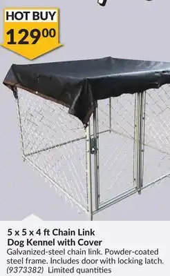 Princess Auto 5 x 5 x 4 ft Chain Link Dog Kennel with Cover offer