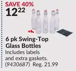Princess Auto 6 pk Swing-Top Glass Bottles offer