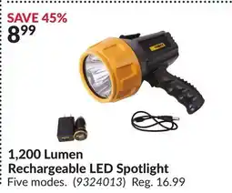 Princess Auto 1, 200 Lumen Rechargeable LED Spotlight offer