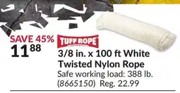 Princess Auto White Twisted Nylon Rope Safe offer