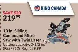 Princess Auto 10 in. Sliding Compound Mitre Saw with Twin Laser offer