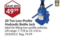 Princess Auto Power Fist 20 Ton Low-Profile Hydraulic Bottle Jack offer