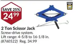 Princess Auto 2 Ton Scissor Jack offer