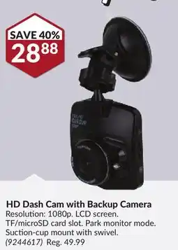 Princess Auto HD Dash Cam with Backup Camera offer