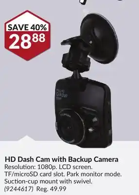 Princess Auto HD Dash Cam with Backup Camera offer