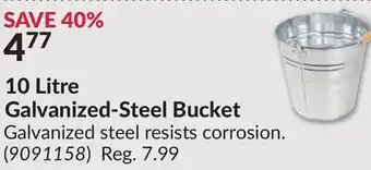 Princess Auto 10 Litre Galvanized-Steel Bucket offer