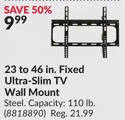 Princess Auto 23 in. Fixed Ultra-Slim TV Wall Mount offer