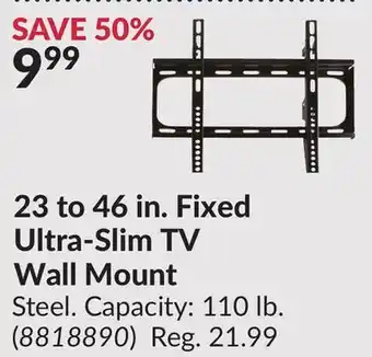 Princess Auto 23 in. Fixed Ultra-Slim TV Wall Mount offer