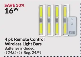 Princess Auto 4 pk Remote Control Wireless Light Bars offer