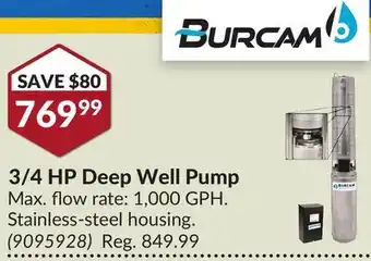 Princess Auto 3/4 HP Deep Well Pump offer