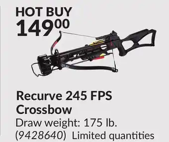Princess Auto Recurve 245 FPS Crossbow offer