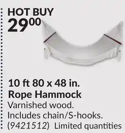 Princess Auto 10 ft 80 x 48 in. Rope Hammock offer
