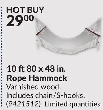 Princess Auto 10 ft 80 x 48 in. Rope Hammock offer