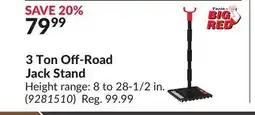 Princess Auto 3 Ton Off-Road Jack Stand Height range offer
