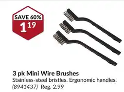 Princess Auto 3 pk Mini Wire Brushes offer