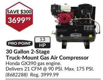 Princess Auto Pro.Point 30 Gallon 2-Stage Truck-Mount Gas Air Compressor offer