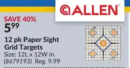 Princess Auto 12 pk Paper Sight Grid Targets offer