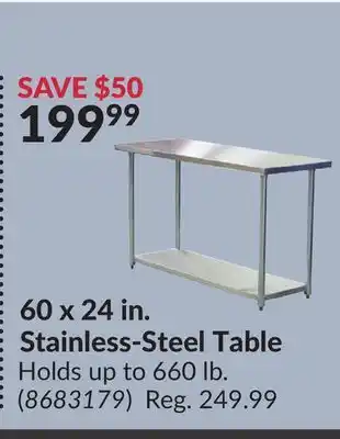Princess Auto 60 x 24 in. Stainless-Steel Table offer