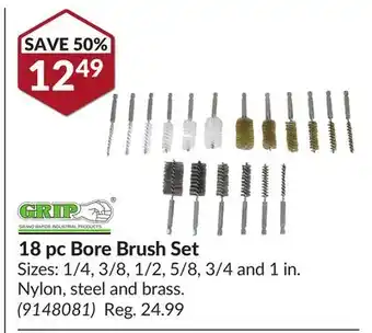 Princess Auto GRAND RAPIDS INDUSTRIAL PRODUCTS 18 pc Bore Brush Set offer