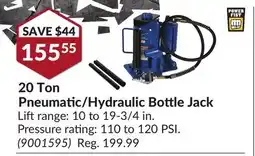 Princess Auto 20 Ton Pneumatic/Hydraulic Bottle Jack offer