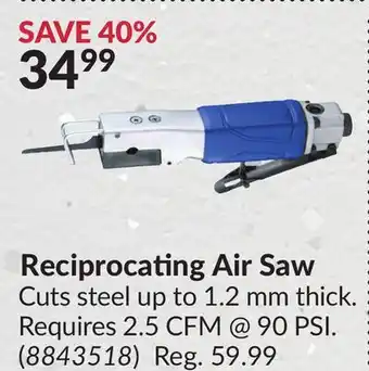 Princess Auto Reciprocating Air Saw offer