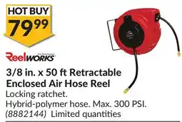 Princess Auto 3/8 in. x 50 ftRetractable Enclosed Air Hose Reel offer