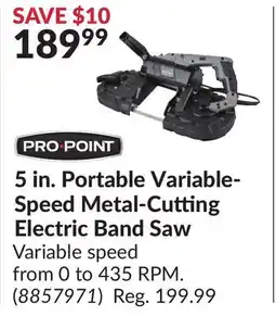 Princess Auto 5 in. Portable Variable-Speed Metal-Cutting Electric Band Saw offer