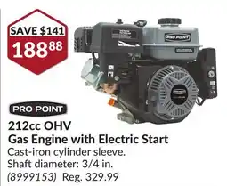 Princess Auto PRO•POINT 212cc OHV Gas Engine with Electric Start offer