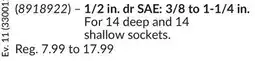 Princess Auto 1/2 in. dr SAE: 3/8 to 1-1/4 in. Socket Holders offer