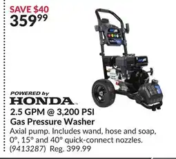 Princess Auto 2.5 GPM @ 3,200 PSI Gas Pressure Washer offer