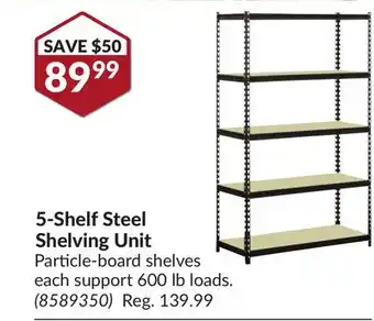 Princess Auto 5-Shelf Steel Shelving Unit offer