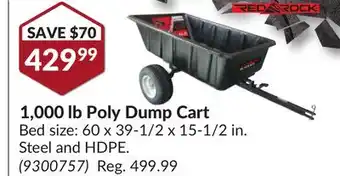Princess Auto 1, 000 lb Poly Dump Cart Bed offer