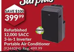 Princess Auto Refurbished 12,000 SACC 3-in-1 Inverter Portable Air Conditioner offer