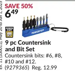 Princess Auto 9 pc Countersink and Bit Set offer