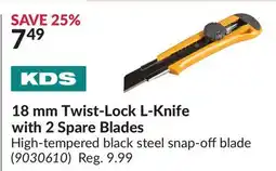 Princess Auto 18 mm Twist-Lock L-Knife with 2 Spare Blades offer