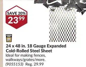 Princess Auto 24 x 48 in. 18 Gauge Expanded Cold-Rolled Steel Sheet offer