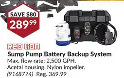 Princess Auto Sump Pump Battery Backup System offer