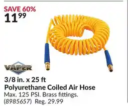 Princess Auto 3/8 in. x 25 Polyurethane Coiled Air Hose offer